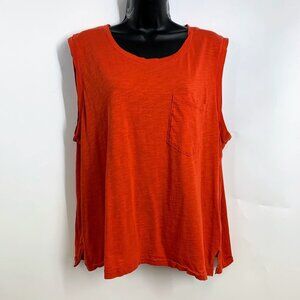 Madewell Women's Whisper Cotton Crewneck Pocket Muscle Tank Size XL